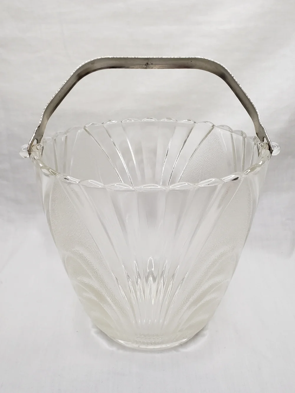 Vintage Brockway Nouveau Pressed Glass Ice Bucket